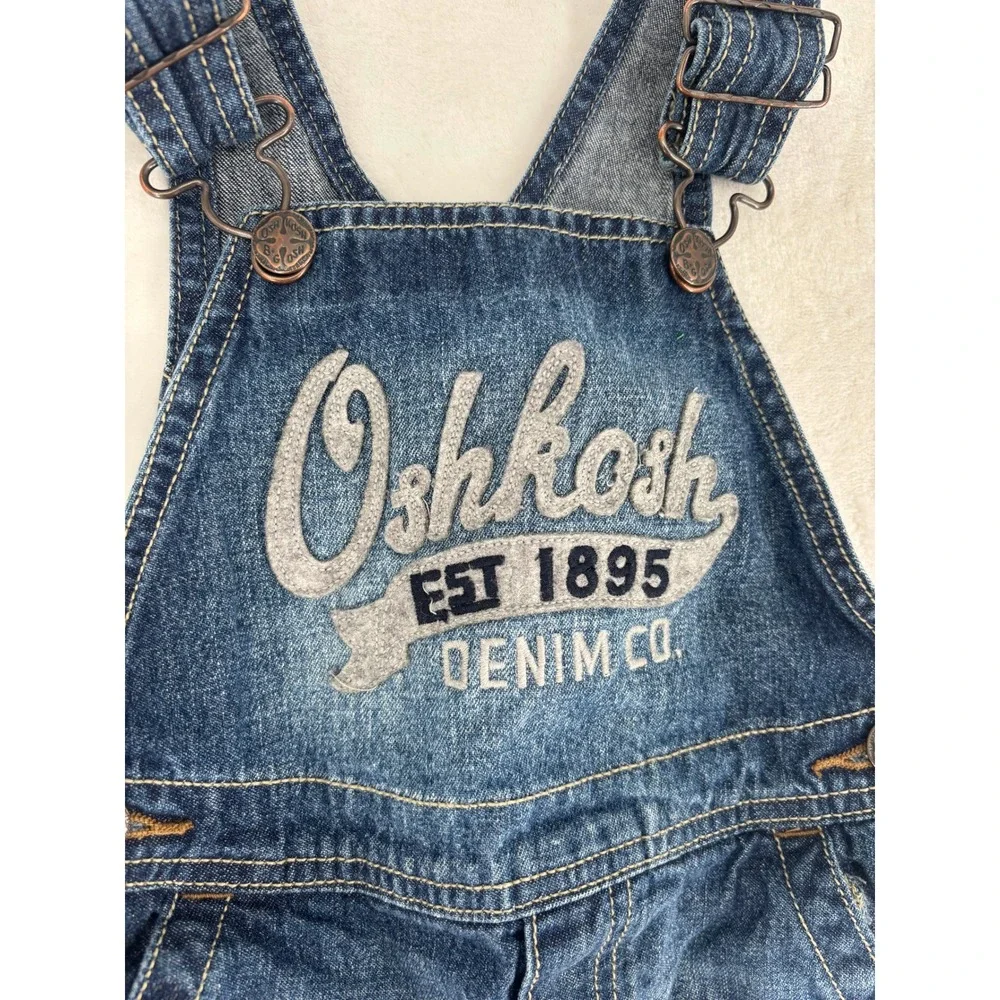 OshKosh B’gosh‎ Denim Overalls 2T Blue Vestbak Logo Classic Workwear Toddler